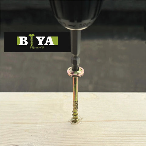 Built Legit Quarter Inch By Three Quarter Structural Lag Screws Fifty Pack With Torx Star Drive used in wood construction.