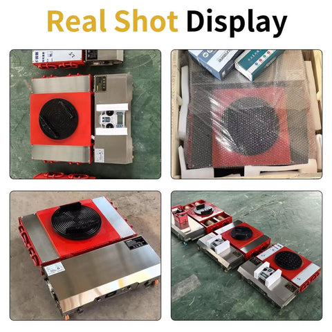 Heavy Duty Electric Cargo Trolley 360 Degree Rotary Machine Dolly for Moving Industrial Skates and Equipment With Customizable Options And Alarm Setup, view from multiple angles.