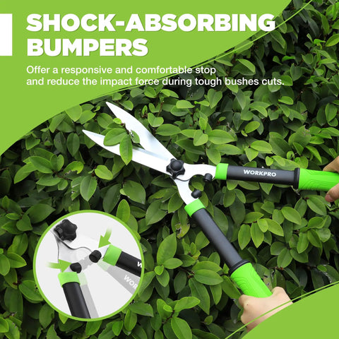 23 Inch Hedge Trimmers With Chrome Plated Steel Blades And Ergonomic Handle For Quick Pruning Of Borders Boxwood And Tall Bushes Durable Manual Garden Clippers For Clean Precise Cuts cutting bushes