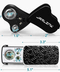 All In One Jewelers Loupe Set With Illuminated Magnifiers Providing 30x 60x And 90x Three Level Zoom Plus 30x And 60x Secondary Lens