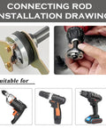 Pro Grade Angle Grinder Conversion Tool Kit With Drill Arbor Adapter in use with electric drills in connecting rod installation