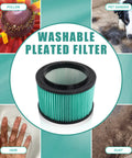 Heavy Duty Cartridge Wet Dry Vacuum Filter For 3 To 4 Gallon General Purpose Vacs Replace 9 17810 2 Pack With HEPA Design