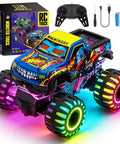 Monster Truck RC Car For Kids 1 To 20 Scale 2.4GHz All Terrain Toy With Lights Rechargeable Batteries Realistic Details