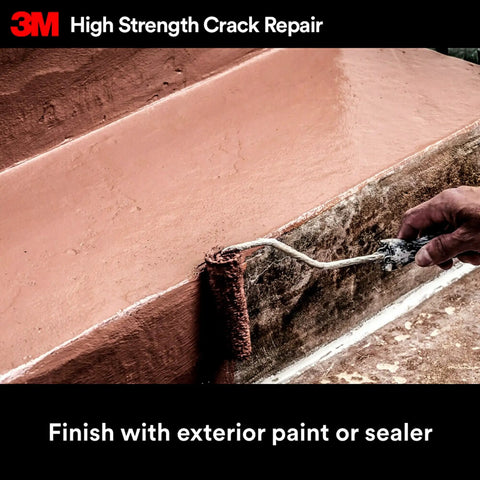Person applying paint over crack-filled step using Heavy Duty Crack Repair For Walls And Ceilings, 7 Oz Squeeze Tube With Precision Tip