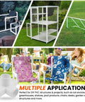 Various DIY projects using Four Pack 3/4 Inch 5 Way PVC Fitting Elbow Connector for garden and furniture support.
