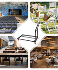Heavy Duty Folding Chair Dolly Holds Up To 1500 Lbs Beefy Steel L Shaped Cart shown in various event settings