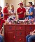 Red cabinet with Patriotic Star Cabinet Knob Set 12 Piece Red And Blue Silicone Drawer Knobs for 4th of July decor