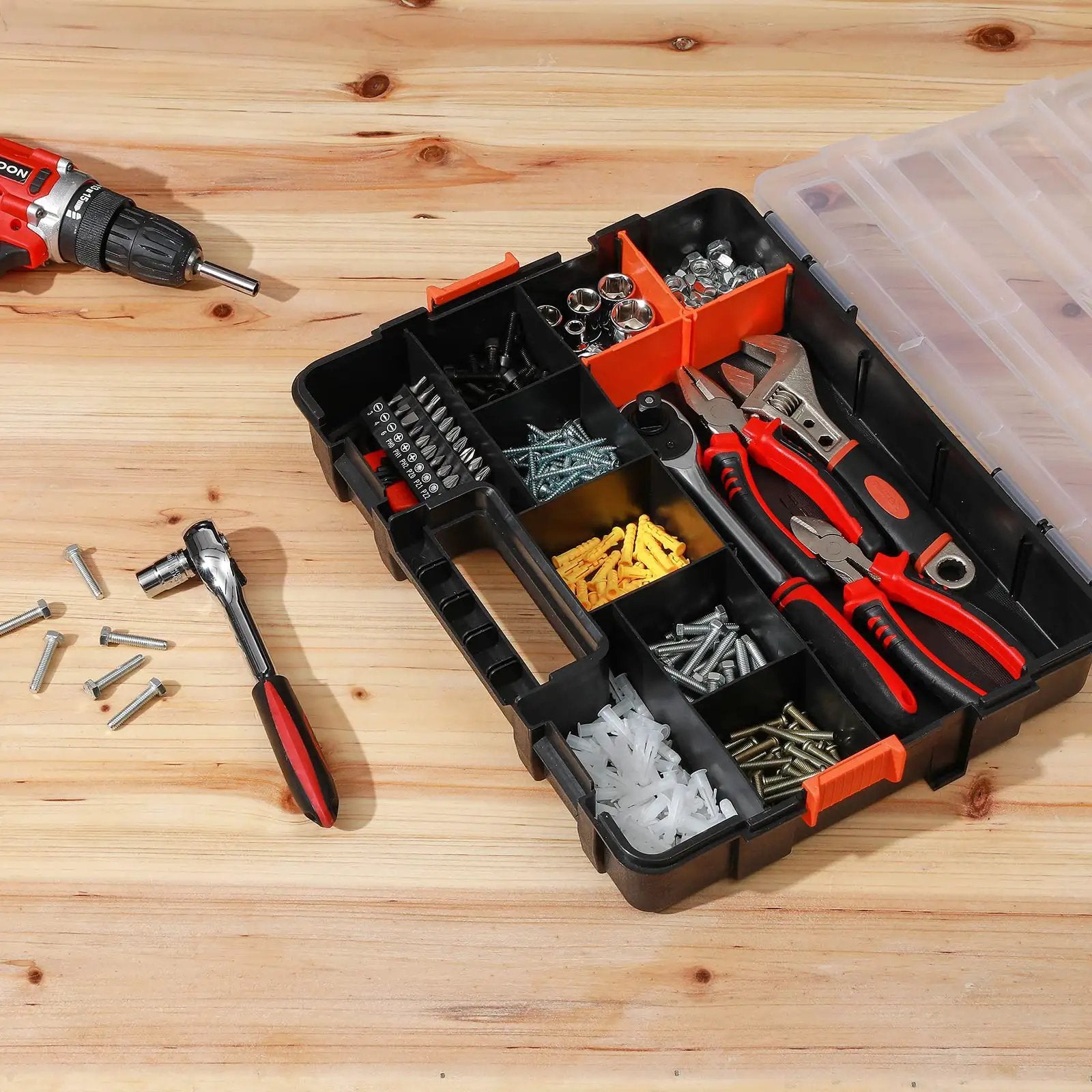 Interlocking Tool Box Organizer Two-Piece Set ✓