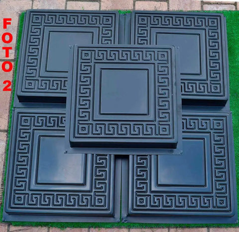 Five Piece Concrete Molds Set For Flagstone Paving Ideal For DIY Garden Path Walkway Patio Stone Casting Molds ABS Plastic 12x12 Inch Each Easy Release