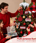 Family decorating Christmas tree with Colorful Grommet and Eyelet Kit, 680 pieces in 17 colors, three sixteenths inch metal eyelets.