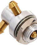 Kwik-Fill Fueling Valve For Glo-Fuel Systems, chrome brass angle view, easy fill and fast flow for RC hobbyists