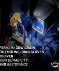 Welder using All Day Comfort Welding Gloves With Premium Cow Grain Leather And Double Stitched Palm Padding