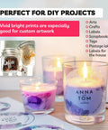 Candles with clear labels showcasing Ultra Clear Sticker Paper For Inkjet Printers 20 Sheets Transparent Glossy Printable Vinyl 8.5 By 11.