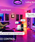 11 Inch WiFi Smart LED Flush Mount Light For Indoor And Outdoor Use 20W RGBCW Color Changing 1400 Lumens in living room