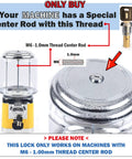 Replacement Lock And Key Set For Gumball Machines Top Lid Locks With Flat Keys Includes 2 Locks And 4 Keys Metric Thread M6 1.0