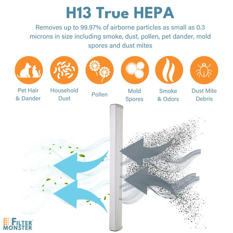 Replacement Filter For Therapure TPP240F Air Purifier That Captures 99.97 Percent Of Particles As Small As 0.3 Microns graphic