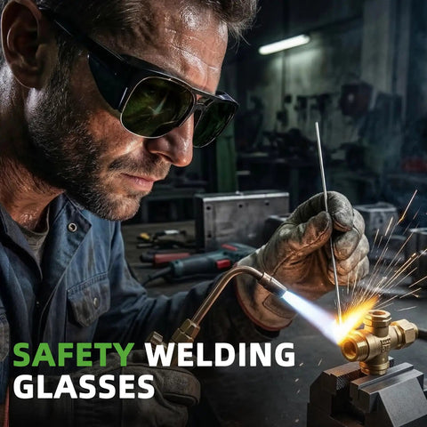 Heavy Duty Welding Safety Glasses With Ir Shade 3.0 Lens And Ansi Z87 Certified Impact Guard For Grinding Cutting And Warehouse Jobs Straight Up Built To Shield Your Peepers From Hot Sparks On The Daily Hustle