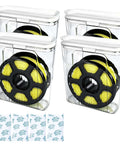 Four-pack of moisture proof and dust proof 3D printing filament storage box set with desiccants, sealed design keeps filaments dry