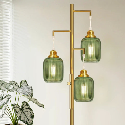 Industrial Dimmable Floor Lamp With Stepless 0 To 100 Brightness, 68 Inch Tall Tree Style Farmhouse Rustic Metal Floor Lamp