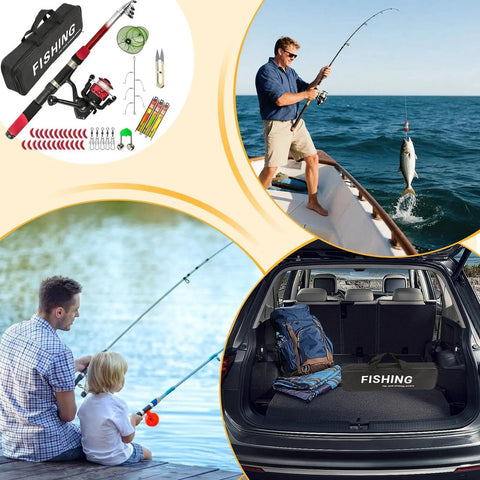 Fly Rod And Reel Combo For Travel And All Terrain Fishing With Telescopic Rod Easy Carry Case And Multipurpose Kit in use
