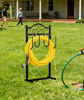 Heavy Duty Garden Hose Holder Stand For 100 Foot Hoses Freestanding Water Hose Rack With Quad Anchor Base In Yard
