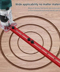 4 In 1 Router Jig With Adjustable Milling Groove Bracket For Woodworking on wooden surface, showing circular cuts