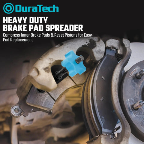 Heavy Duty Caliper Piston Compressor Tool With Brake Pad Spreader And Two Caliper Hangers For Most Cars And Light Trucks Built Tough In High Carbon Steel For Long Lasting Durability And Smooth Easy Brake Maintenance And Pad Replacement in use.