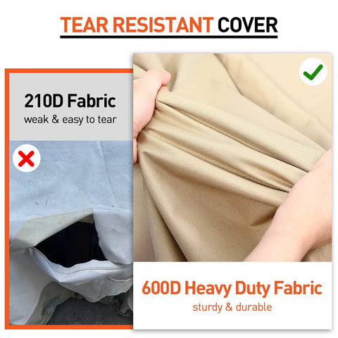 Comparison of 210D fabric and 600D heavy duty fabric for Two Pack Waterproof Outdoor Chaise Lounge Covers