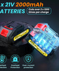Dual 21V 2Ah batteries for Cordless Brushless Electric Pruning Shears With 2.6 Inch Opening And Dual 2Ah Battery Pack