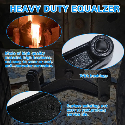 Trailer Axle Equalizer Shackle Kit with bushings for double eye leaf spring tandem axle suspension 3500 to 5200 lbs
