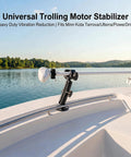 Heavy Duty Anti Vibration Trolling Motor Stabilizer Mount With 360 Degree Aluminum Bracket on fishing boat for Minn Kota Terrova Ulterra.