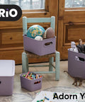 Level Up Your Nest With These Dope Ribbed Plastic Storage Bins A Set Of Eight Spacious Open Baskets for organizing toys and supplies.