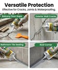 Self Leveling Concrete Crack Filler And Waterproof Sealant Dead Simple Fixin Up Driveway Cracks Masonry Patch Kit in use on various surfaces.