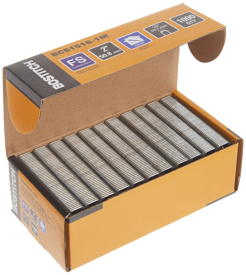 Box of Pro Grade Hardwood Flooring Staples Fifteen Point Five Gauge Two Inch Length One Thousand Count Heavy Duty Galvanized Steel
