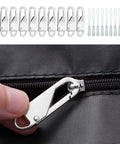 10 Piece Zipper Repair Kit With Durable Pull And Slider Replacement For Luggage And Backpack Easy Install For A Quick DIY Fix Smooth Gliding Zipper Heads For Suitcases White close-up