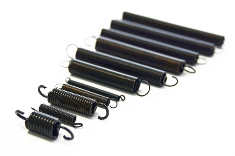 54 Piece Extension Spring Set In Durable PP Storage Case With Built In Size Chart, Includes 24 Different Spring Sizes, Black Oxide Finish
