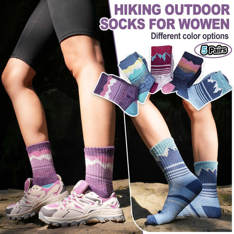 Women's Merino Wool Hiking Socks Set Thermal Winter Warm Cozy Outdoor Crew Socks 70 Percent Merino Wool Blend Moisture Wicking