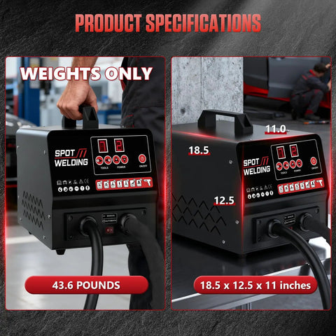 High Power Stud Welder Dent Repair Kit With Auto Body Spot Welding Machine 4200A 3500W weight and dimensions view