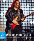 Guitarist using A58 5.8GHz Wireless Guitar System True Diversity Transmitter And Receiver on stage with electric guitar