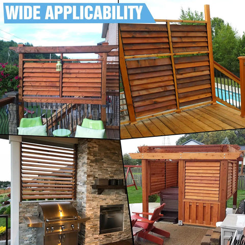 Adjustable Louver Bracket Kit For Pergola Sunblind System With 304 Stainless Steel Hardware, DIY Wood Slat Shade Roof, Bahama Shutters, Privacy Fence, Deck Privacy Solution