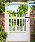 Self Locking Gate Latch Heavy Duty Automatic Post Mount Lock For Fences And Gates, Weatherproof Steel Yard Gate Hardware For Garden Barn Farm Outdoor Fences Black on white garden gate