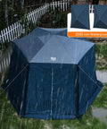 Pop Up Gazebo Tent With Wind Panels 12.1 Ft By 10.5 Ft Waterproof Screen House With Mesh Ventilation UV Protection Navy Blue