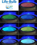 Color variations from 12V LED Spa Light Bulb With Remote Color Changing, High Lumens, Aluminum Heat Dissipation, Inground Spa Compatible.