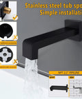Dope Matte Black Shower Fixture Set With 12 Inch Shower Head Tub Spout And Single Handle Valve Included Easy Installation
