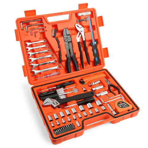 125 Piece Marine Tool Set in a Water Resistant Boat Tool Box Drop Forged Steel Chrome Plated in orange floating case