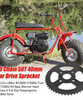 Mini bike with 50T 40mm rear drive sprocket for 40 41 420 chain and 212cc 196cc engines fit CT200U BT200X Baja Warrior models.