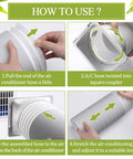 Step-by-step guide for Portable Air Conditioner Exhaust Hose, 80 Inch Long, 5.9 Inch Diameter, with Square Exhaust Hose Connector.