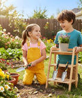 Children in garden with 10 Piece Go To Garden Trowel Set With Heavy Duty Hand Shovels Soft TPR Handles and flowers