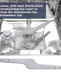 Dishwasher Lower Spray Arm With Shield Replacement For Various Models 154568002 1191315 in stainless dishwasher interior