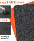 Close-up of 2 Pack Premium Oil Spill Mat 36 By 60 Inches For Garage Floor Under Car Protection with felt texture, absorbing liquid.